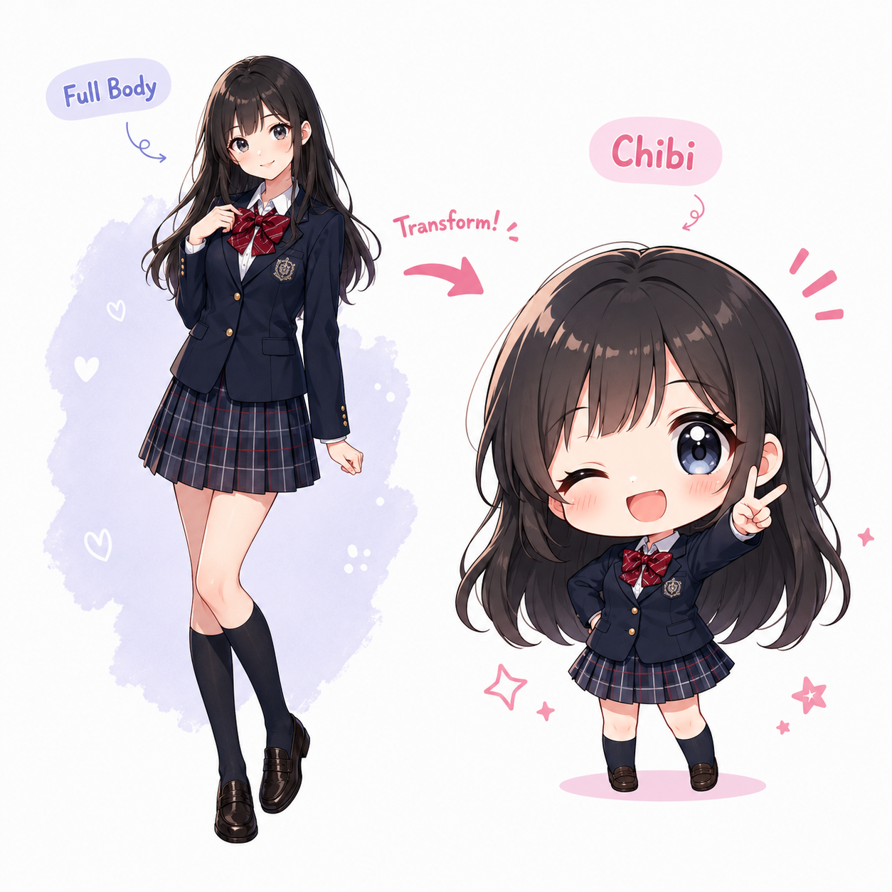 Photo to chibi example